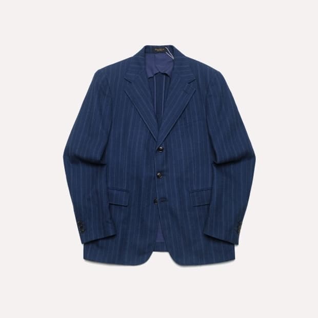 stripe wool 3b blazer