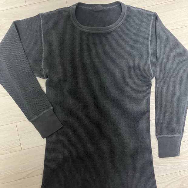 빈티지 써멀 와플 롱슬리브 차콜