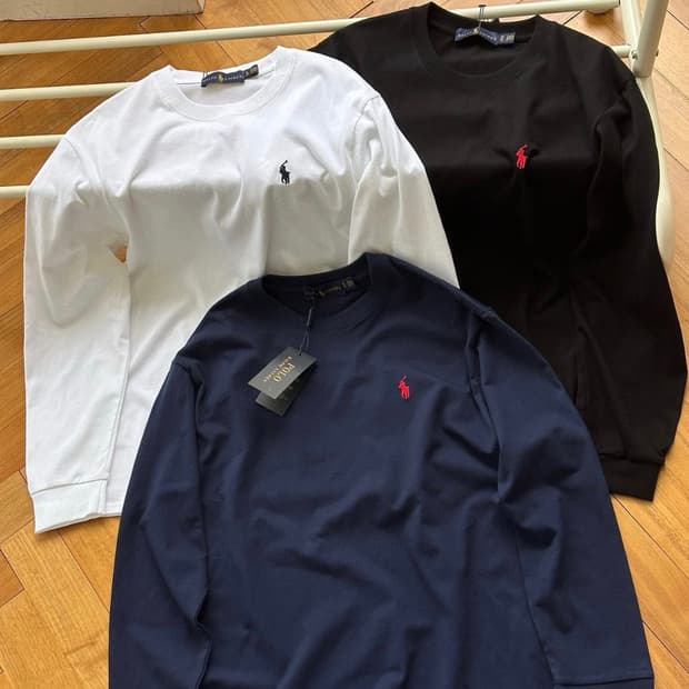 (정품/새상품) 폴로 롱슬리브 화이트 블랙 네이비
