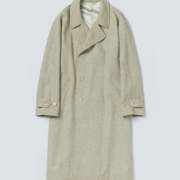 오라리 21fw 셰틀랜드 울 더블 코트 베이지