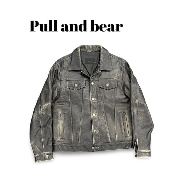 (90)풀앤베어 카우레더트러커자켓