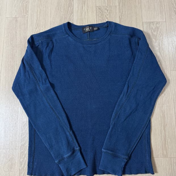 L 더블알엘 인디고 자카드 와플 니트 크루넥 / 헨리넥