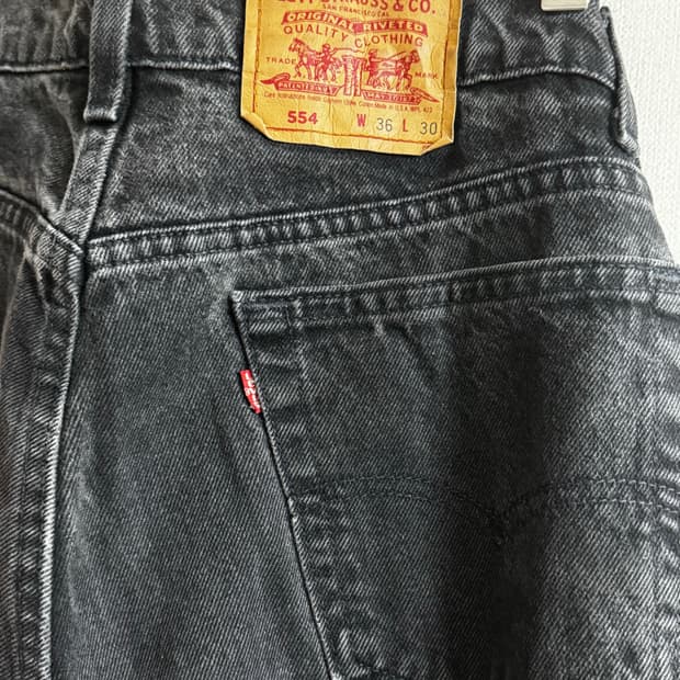 90s LEVIS 554 리바이스 흑청 데님 청바지 34