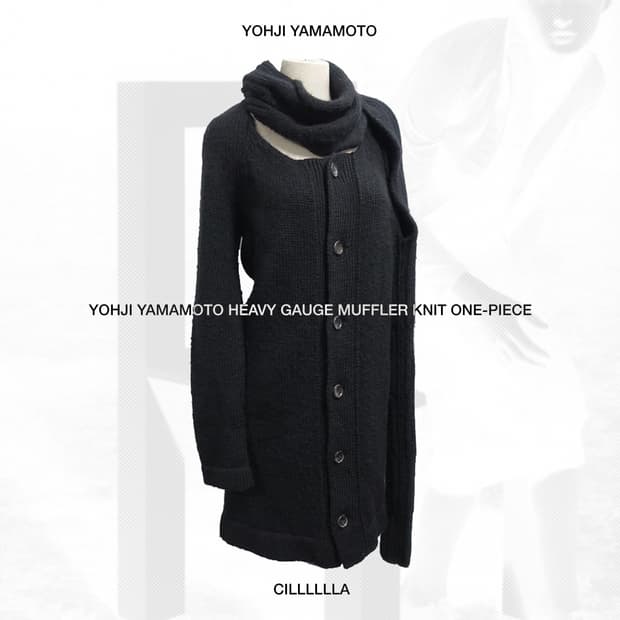 [2]YOHJIYAMAMOTO 요지야마모토 헤비게이지 머플러 울니트원피스