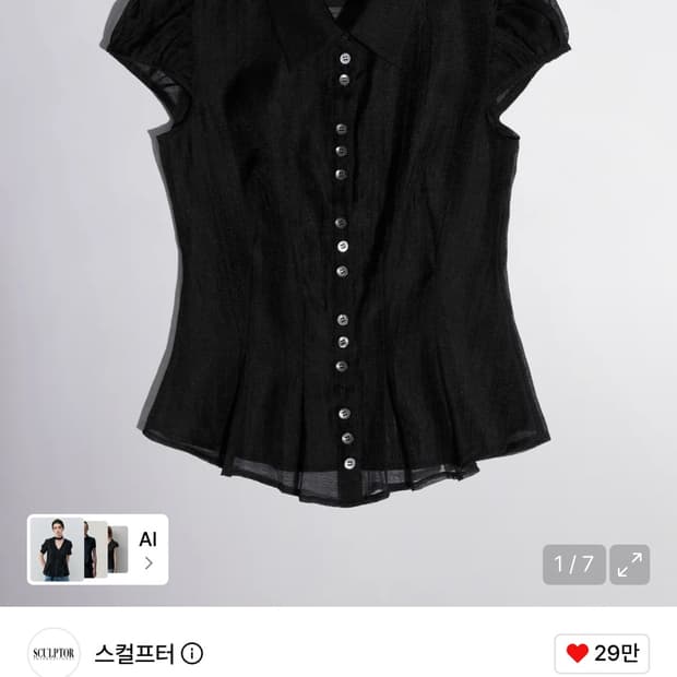 스컬프터 시어 블라우스 s
