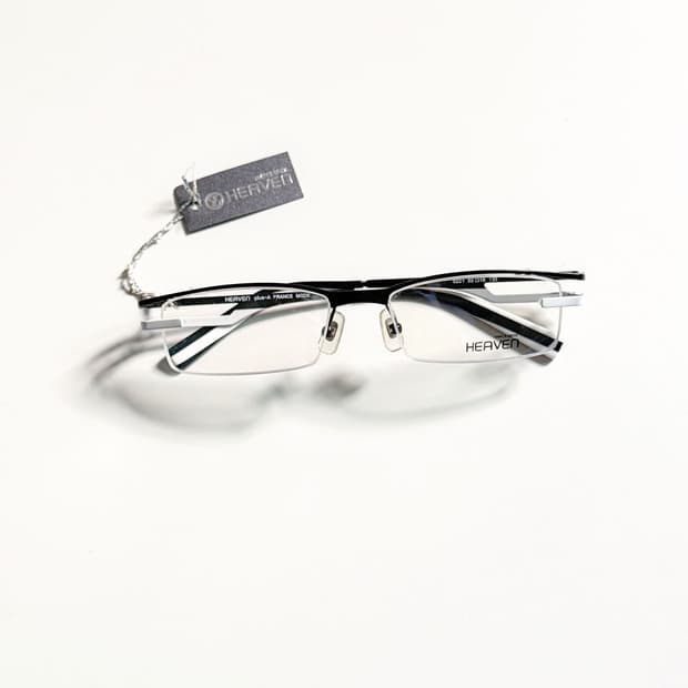 HEAVEN 메탈 스퀘어 반무테 프레임 빈티지 안경