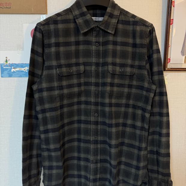 [L]Series 시리즈 플란넬 체크셔츠 다크카키