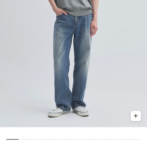 [1] 인더로우 5PK 와이드 테이퍼드 데님 팬츠 빈티지 블루