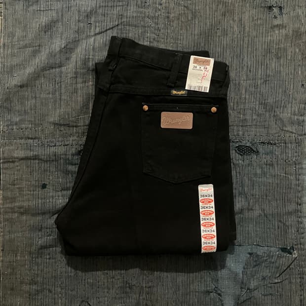 데드스탁 90s USA 빈티지 랭글러 13MWZWK 블랙 데님 팬츠