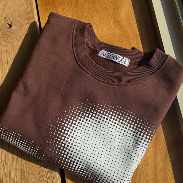 [애프터누드] 브라운도트 스웨트기모셔츠