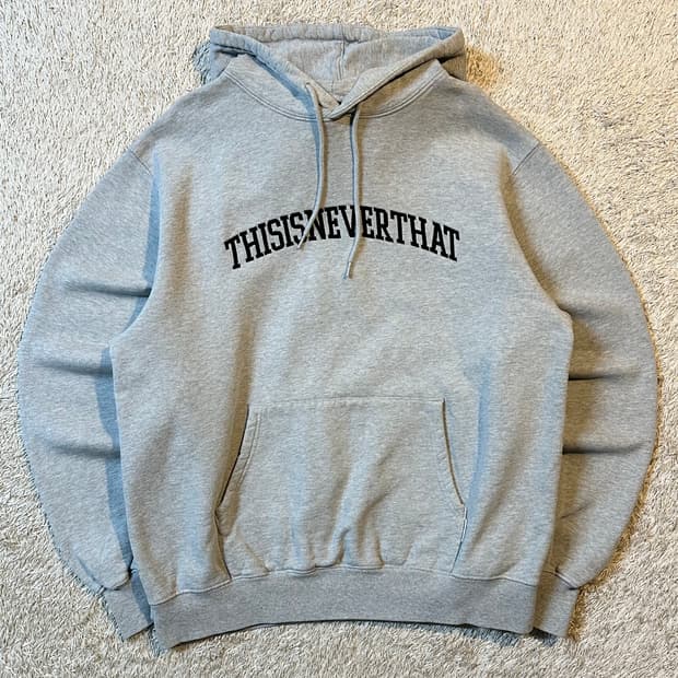 디스이즈네버댓 아치로고 후드티 그레이