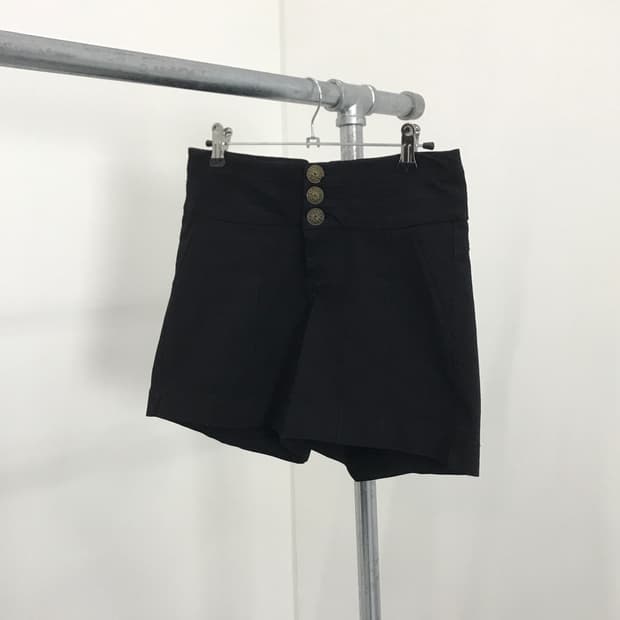Vintage Black Rayon Shorts