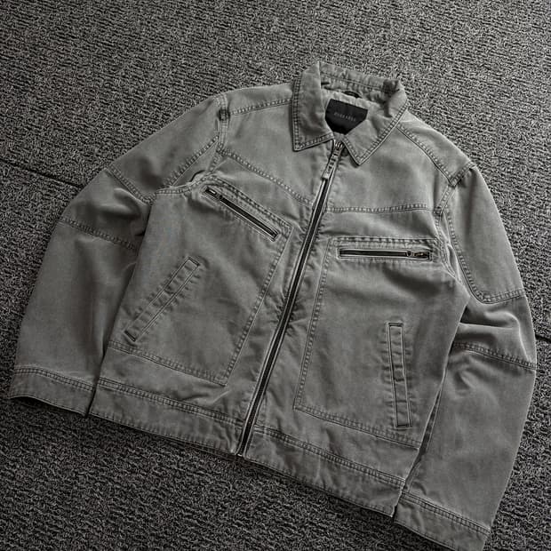 버커루 Y2K 빈티지 캔버스 바이커 자켓 1664