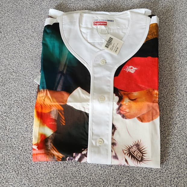 슈프림x꼼더가르송 베이스볼 셔츠 14ss supreme