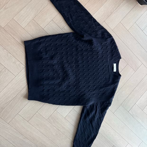 CABLE MERINO WOOL KNIT [NAVY] XL사이즈