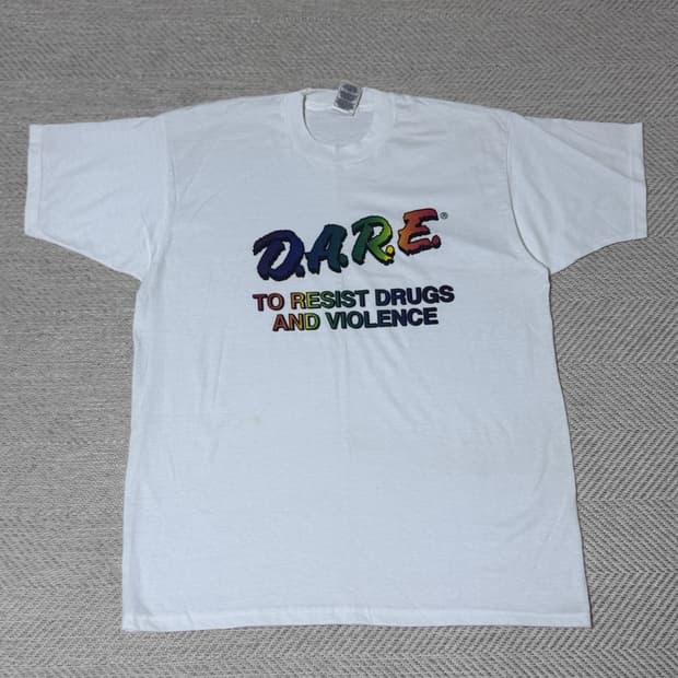 (XL) 90s 빈티지 DARE 블랙 화이트 후룻