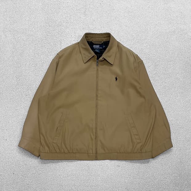 폴로 랄프로렌 포니 로고 폴리쉘 블루종 자켓 베이지
