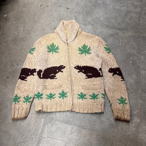 60‘s 캐나다 코위찬 비버 패턴