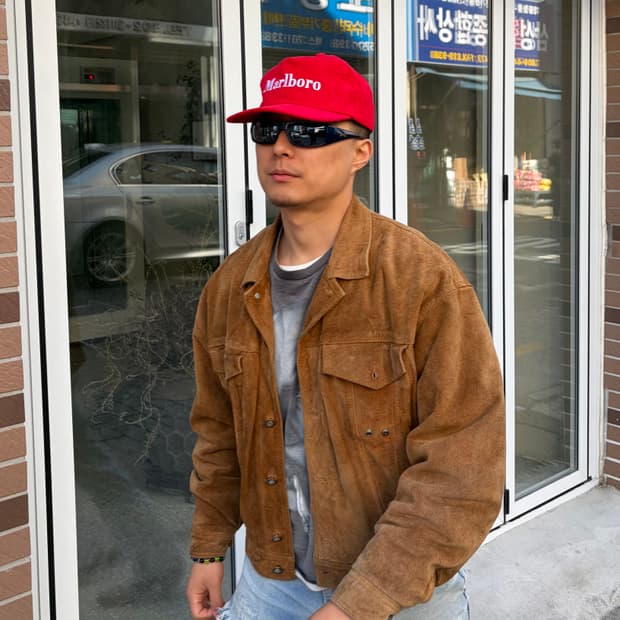 Marlboro logo corduroy trucker cap