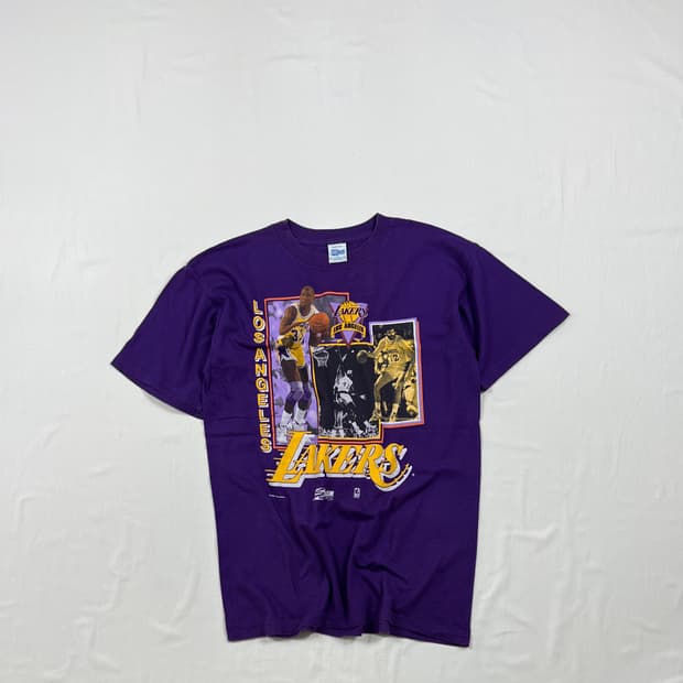 90’s 90년도 nba la레이커스 팀 프린트 반팔티