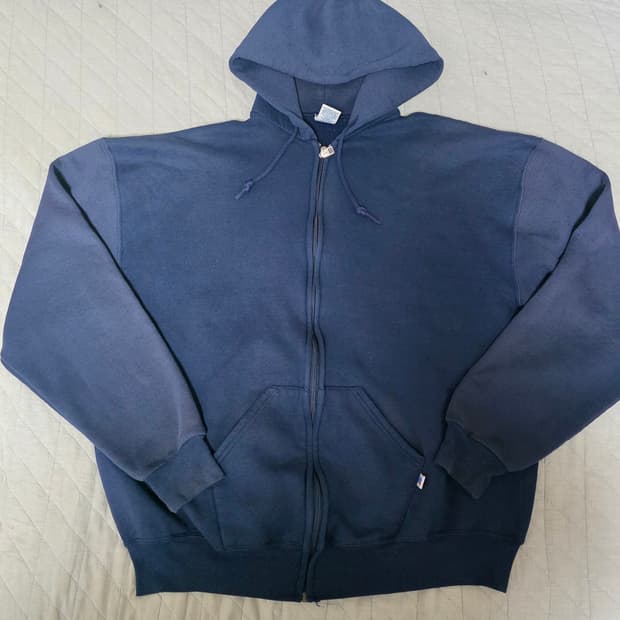 [XL] 러셀 애슬레틱 후드집업 네이비 레디쉬 슬리브 페이드 VER.23