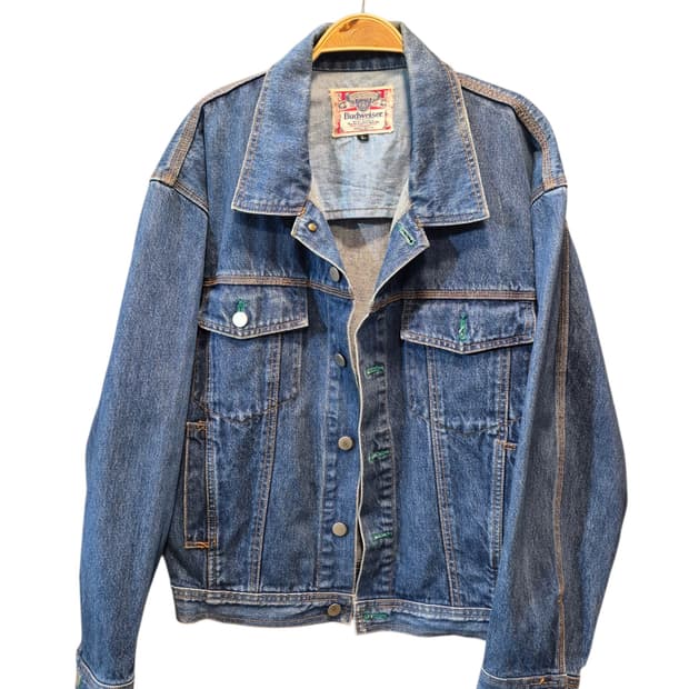 버드와이저 데님 청자켓 L