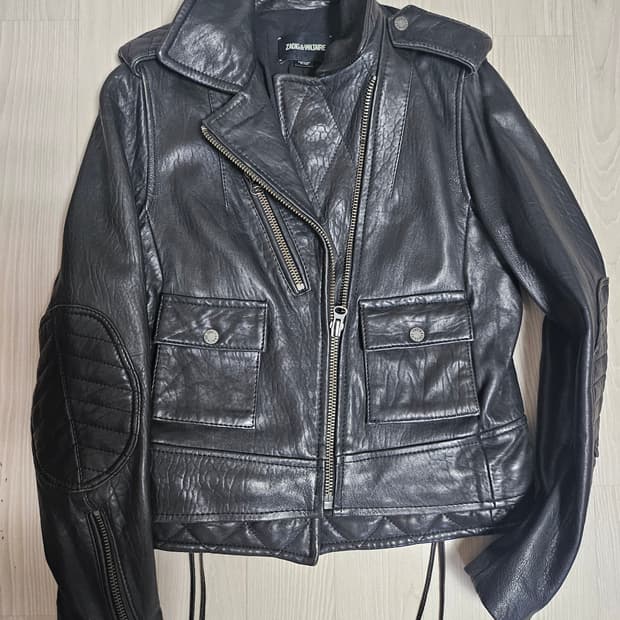 Zadig & Voltaire 블랙 가죽 라이더 자켓