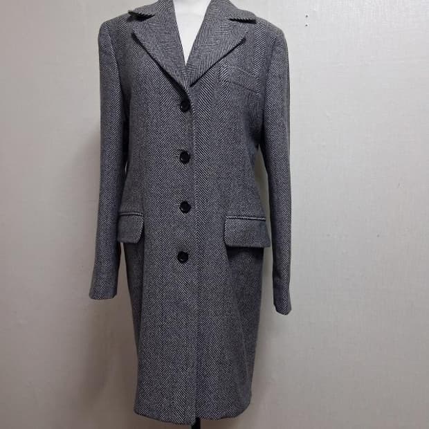 MADE ITALY tasca 헤링본코트 여성66 울100%
