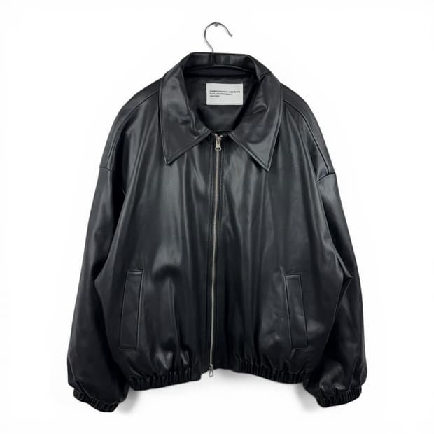 (F) 플레이스 스튜디오 비건 레더 오버핏 블루종 자켓