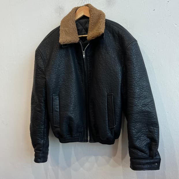 Veil 레더 봄버자켓