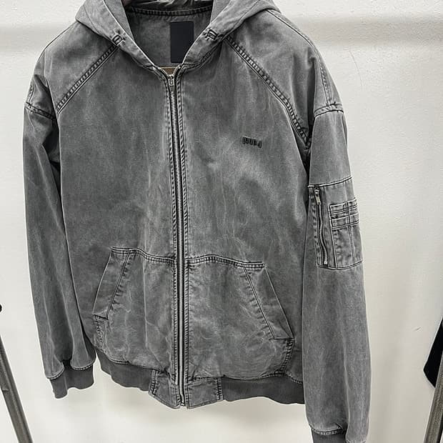 110) 준지 가먼트다잉 후드자켓 