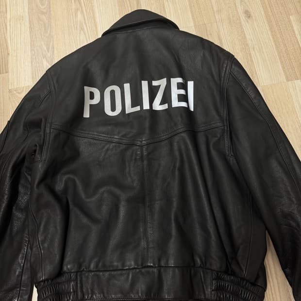 90s 독일 경찰 가죽자켓 오리지널 polizei 베트멍 원판
