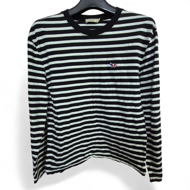 메종키츠네 스트라이프 긴팔 티셔츠