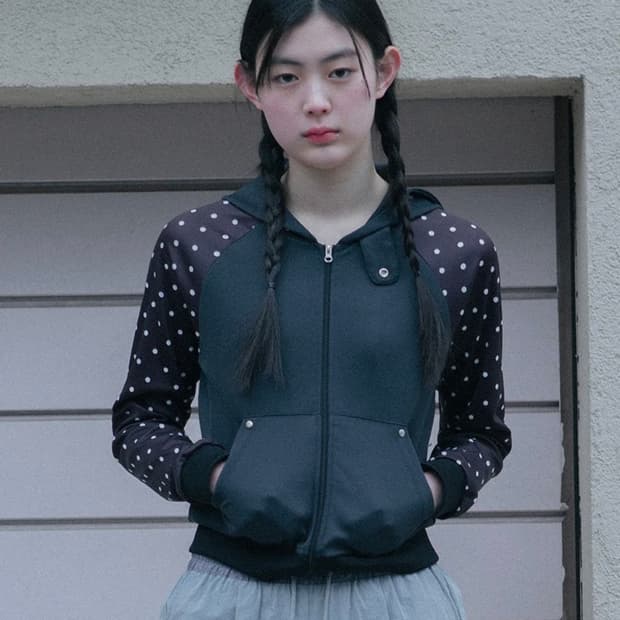 오헤시오 도트 투톤 집업 져지 차콜