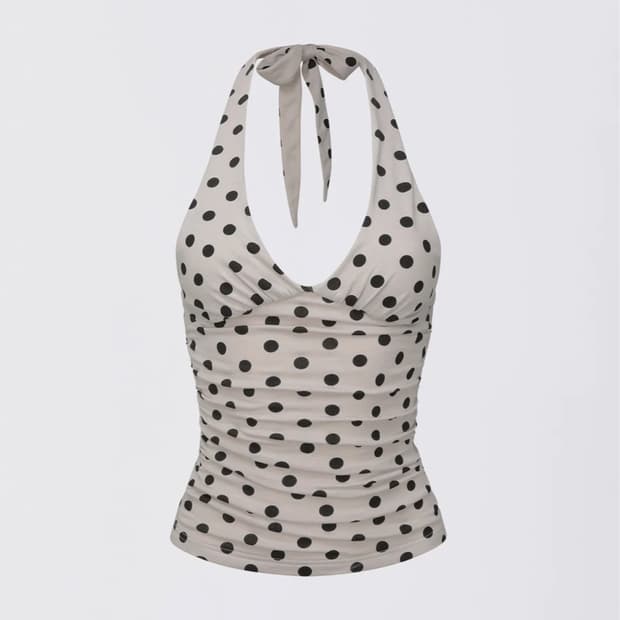 스컬프터 Dot Halter Top Raw