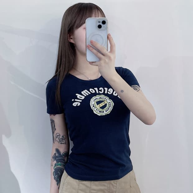 아베크롬비 빅로고 딱붙 반팔