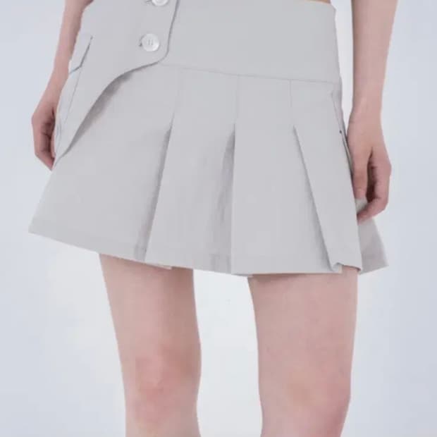 미세키서울 포켓 백 미니 스커트 라이트그레이