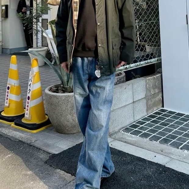 빈티지-바버(Barbour) 빈티지 워시드 왁싱 클레식 자켓