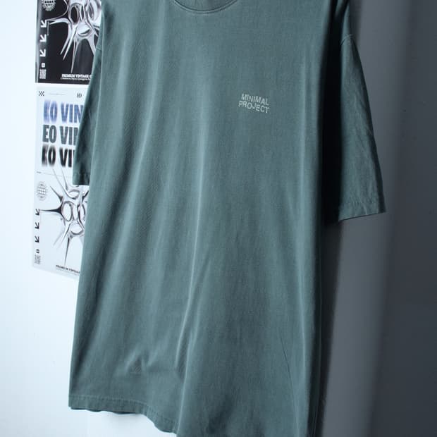 (L-XL) 미니멀프로젝트 반팔 티셔츠 피그먼트 그린 스트릿-H31126