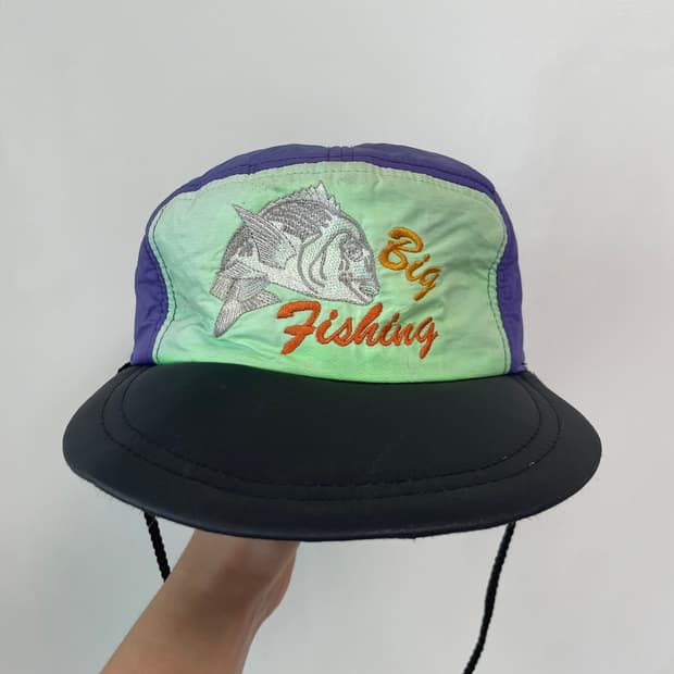 빈티지 Big Fishing 나일론 캠프 캡