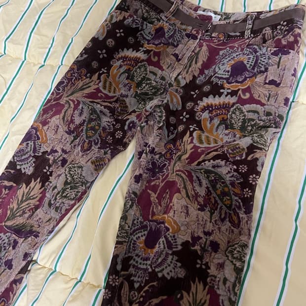 빈티지 페이즐리 코듀로이 팬츠