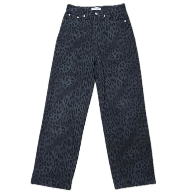 오피쉬 WIDE LEOPARD PANTS, CHARCOAL