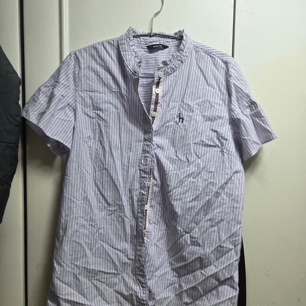 만원 급처! 헤지스 프릴 빈티지 셔츠 보라색 퍼플