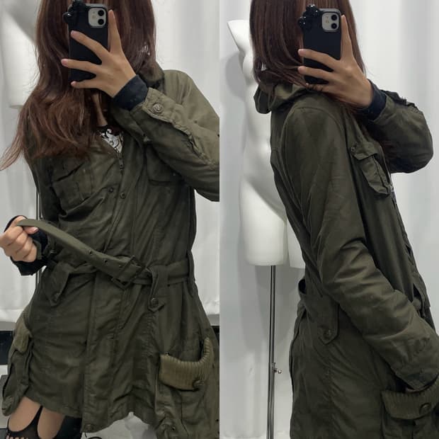 🎸카키 포켓 디테일 롱 자켓🎸