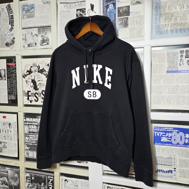 나이키 SB 블랙 빅로고 후드티