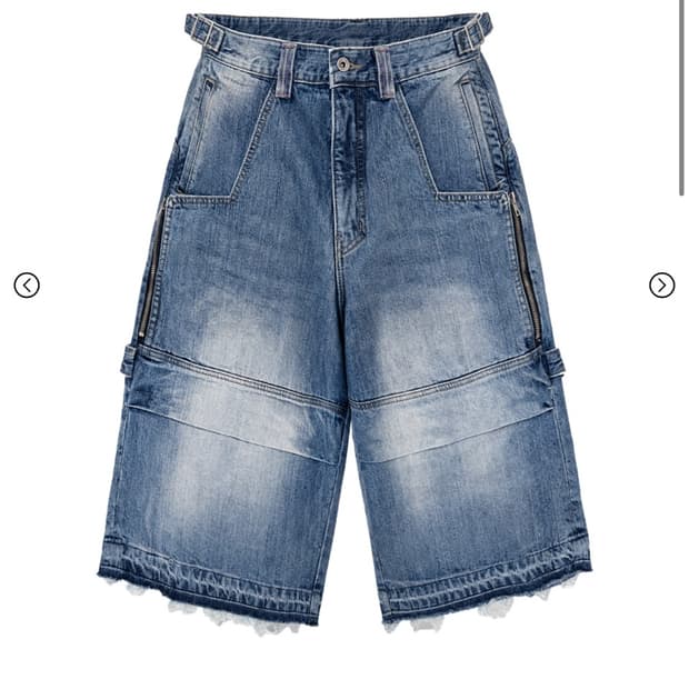 카미엔 GROUND BERMUDA DENIM PANTS BLUE