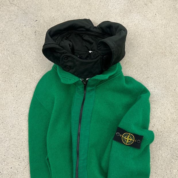 스톤아일랜드 00s 와펜 디테처블 니트 후드 집업