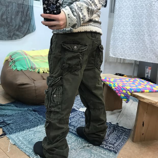 데미지 포켓 카고팬츠 