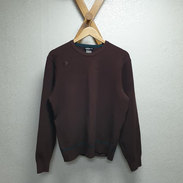 [남100] 데상트골프 라운드 풀오버니트 브라운