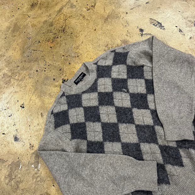 [정품/L] 입생로랑 빈티지 아가일 니트 스웨터 b17